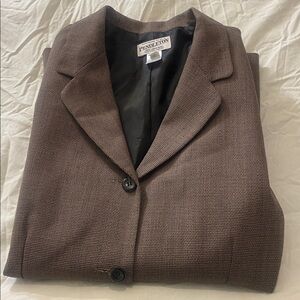 Pendleton Houndstooth 100% Virgin Wool Blazer in Rich Brown